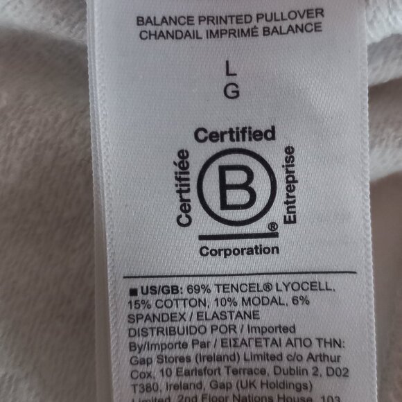 ATHLETA balance pullover white/grey floral print thin sweatshirt - Picture 9 of 9